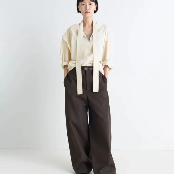 Lemaire Ascot Blouse in Washed Cotton Silk - Tops - Parisian Minimalist Luxury at Coveti