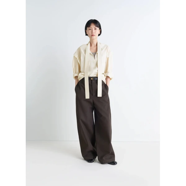 Lemaire Ascot Blouse in Washed Cotton Silk, view 4