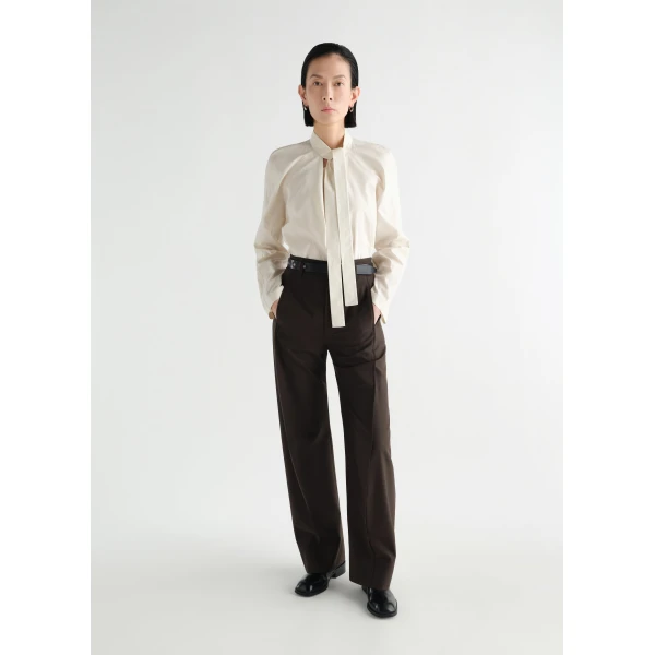 Lemaire Ascot Blouse in Washed Cotton Silk, view 4