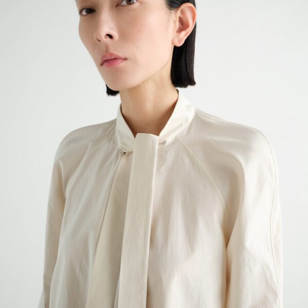 Lemaire Ascot Blouse in Washed Cotton Silk - Tops - Parisian Minimalist Luxury at Coveti