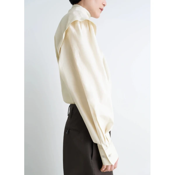 Lemaire Ascot Blouse in Washed Cotton Silk, view 6