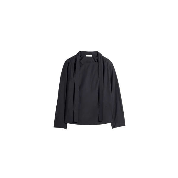 Lemaire Ascot Blouse in Washed Cotton Silk - Tops - Parisian Minimalist Luxury at Coveti