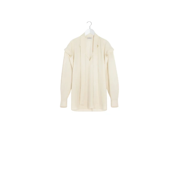 Lemaire Ascot Blouse in Washed Cotton Silk - Tops - Parisian Minimalist Luxury at Coveti