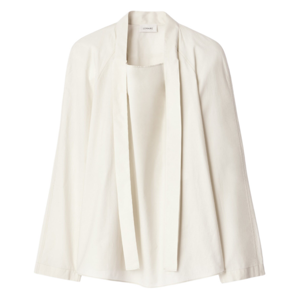 Lemaire Ascot Blouse in Washed Cotton Silk - Tops - Parisian Minimalist Luxury at Coveti