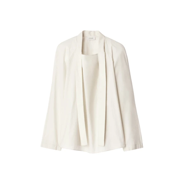 Lemaire Ascot Blouse in Washed Cotton Silk - Tops - Parisian Minimalist Luxury at Coveti