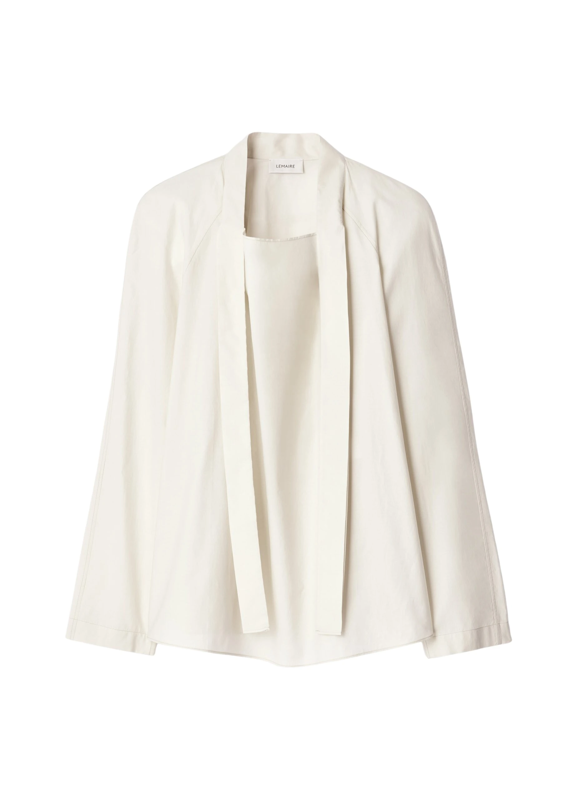 Lemaire Ascot Blouse in Washed Cotton Silk - Tops - Parisian Minimalist Luxury at Coveti