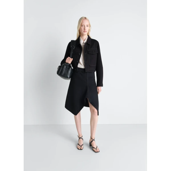 Lemaire Asymmetric Skirt in Denim, view 3