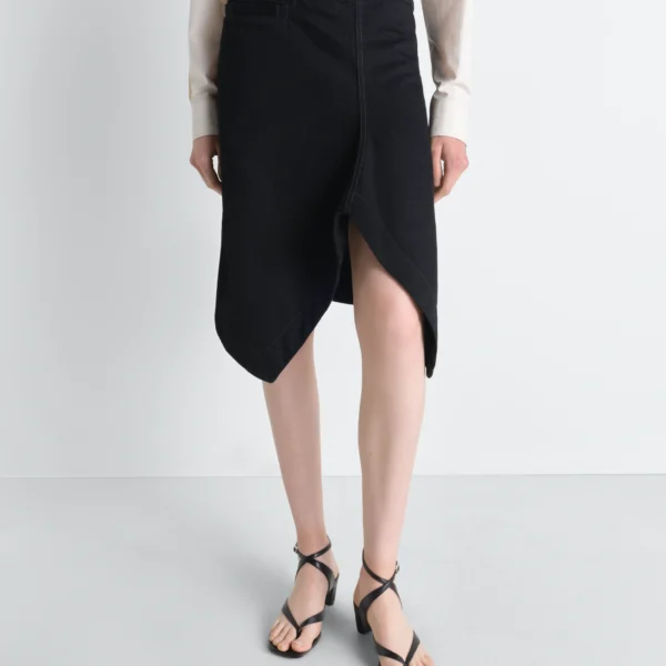 Lemaire Asymmetric Skirt in Denim - Skirts - Parisian Minimalist Luxury at Coveti