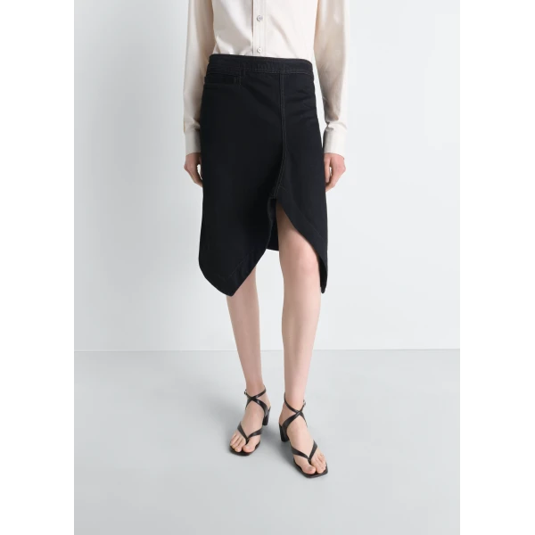 Lemaire Asymmetric Skirt in Denim, view 4
