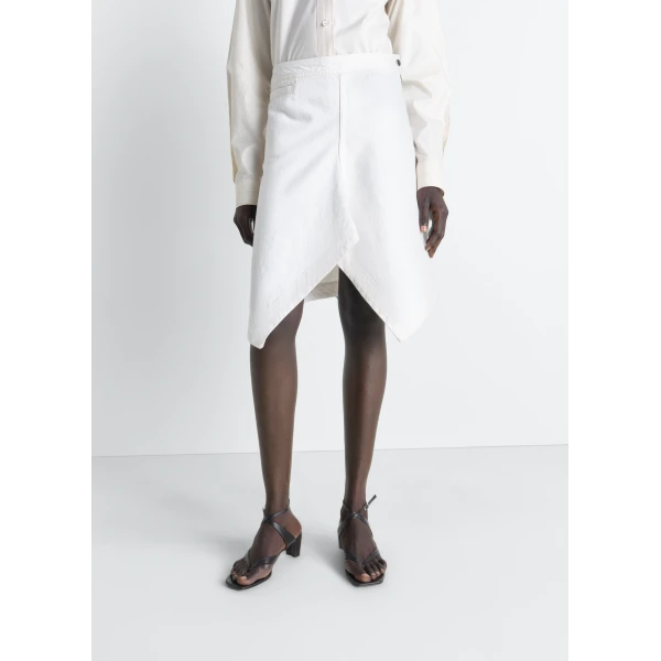 Lemaire Asymmetric Skirt in Denim, view 4