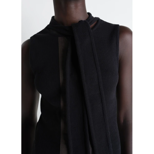 Lemaire Asymmetrical Fitted Top in Jersey, view 2