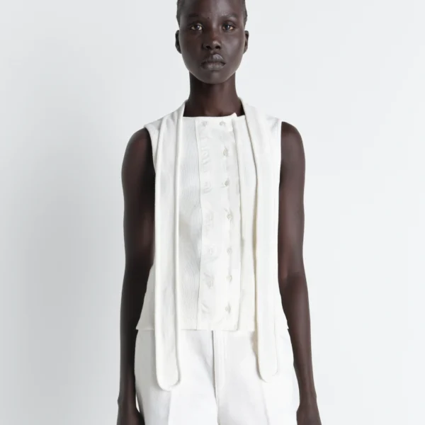 Lemaire Asymmetrical Fitted Top in Jersey - Tops - Parisian Minimalist Luxury at Coveti