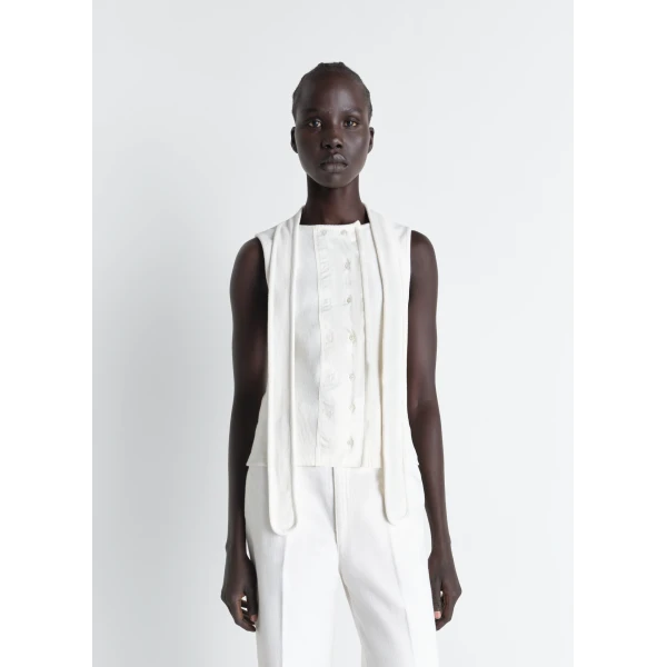Lemaire Asymmetrical Fitted Top in Jersey, view 2