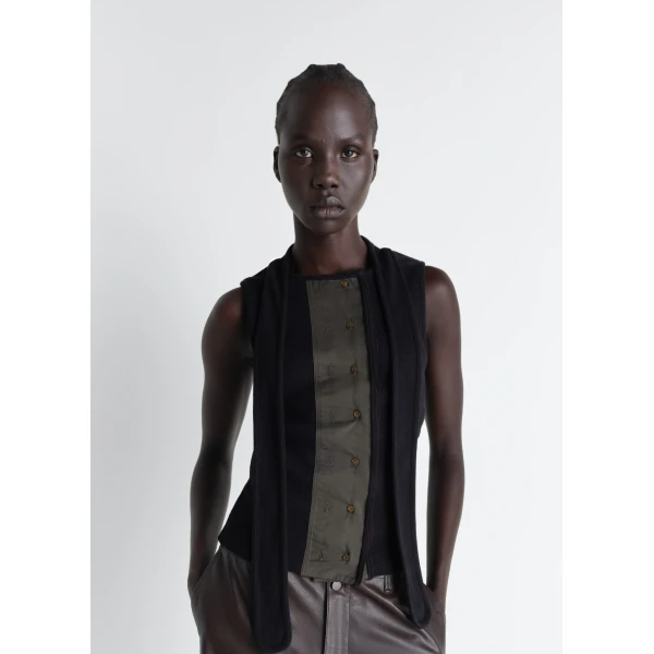 Lemaire Asymmetrical Fitted Top in Jersey, view 3