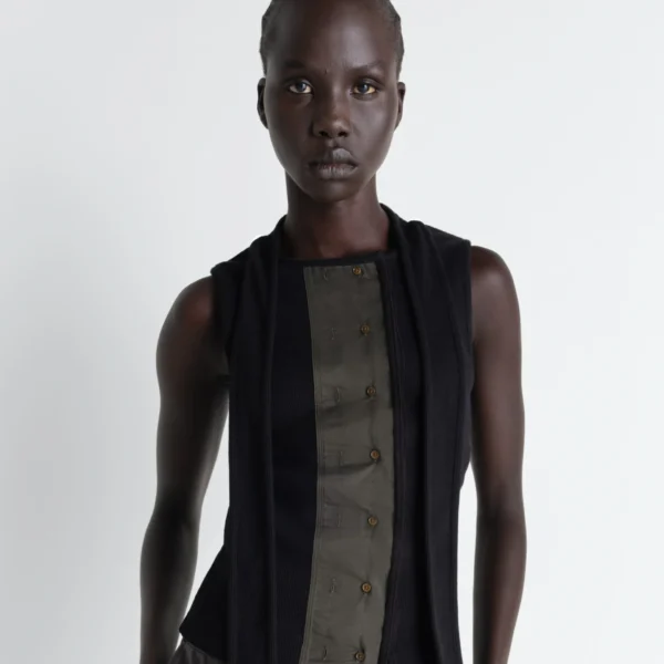 Lemaire Asymmetrical Fitted Top in Jersey - Tops - Parisian Minimalist Luxury at Coveti
