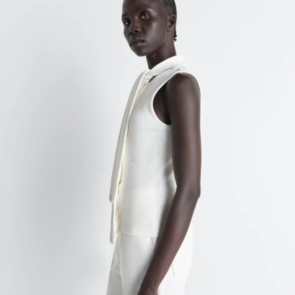 Lemaire Asymmetrical Fitted Top in Jersey - Tops - Parisian Minimalist Luxury at Coveti