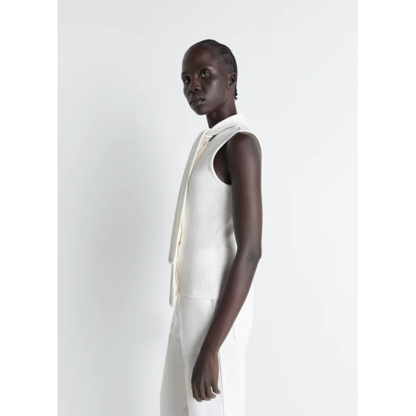 Lemaire Asymmetrical Fitted Top in Jersey, view 4