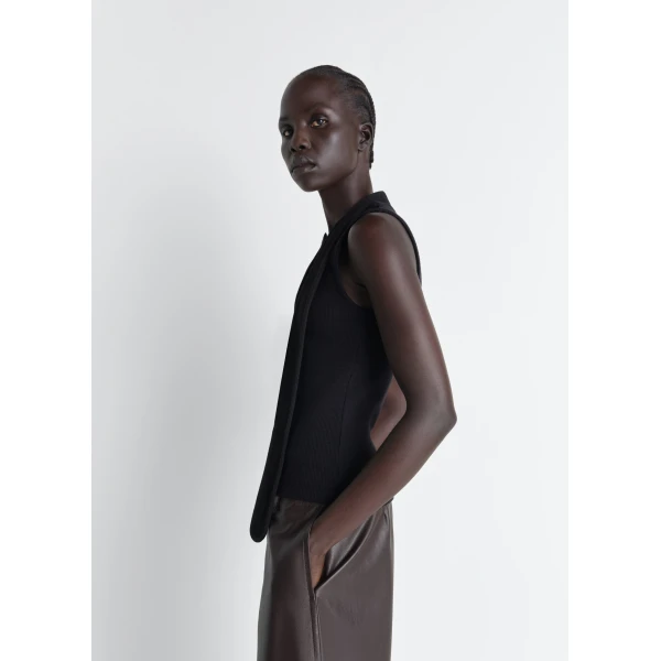 Lemaire Asymmetrical Fitted Top in Jersey, view 6