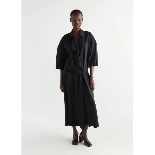 Lemaire Asymmetrical Shirt Dress in Dry Silk, view 2