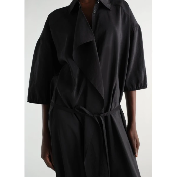 Lemaire Asymmetrical Shirt Dress in Dry Silk, view 3