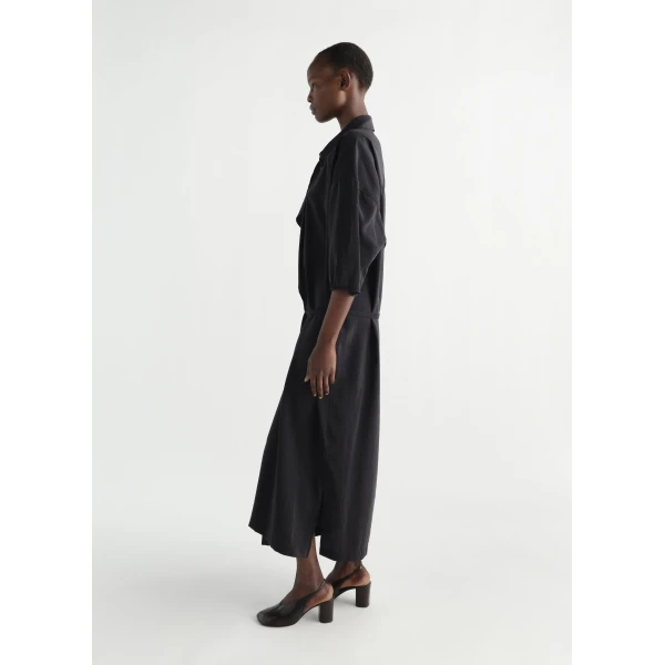Lemaire Asymmetrical Shirt Dress in Dry Silk, view 4
