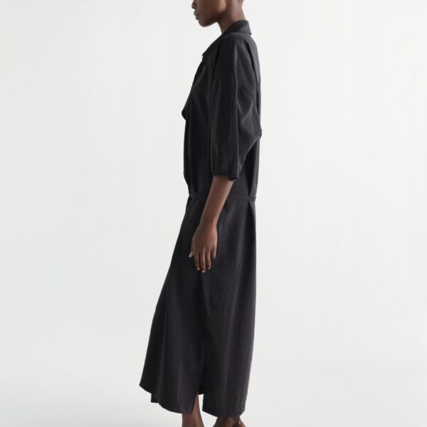 Lemaire Asymmetrical Shirt Dress in Dry Silk - Dresses - Parisian Minimalist Luxury at Coveti