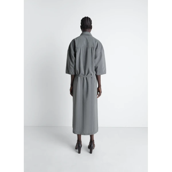 Lemaire Asymmetrical Shirt Dress in Dry Silk, view 5