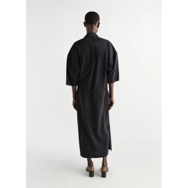 Lemaire Asymmetrical Shirt Dress in Dry Silk, view 5