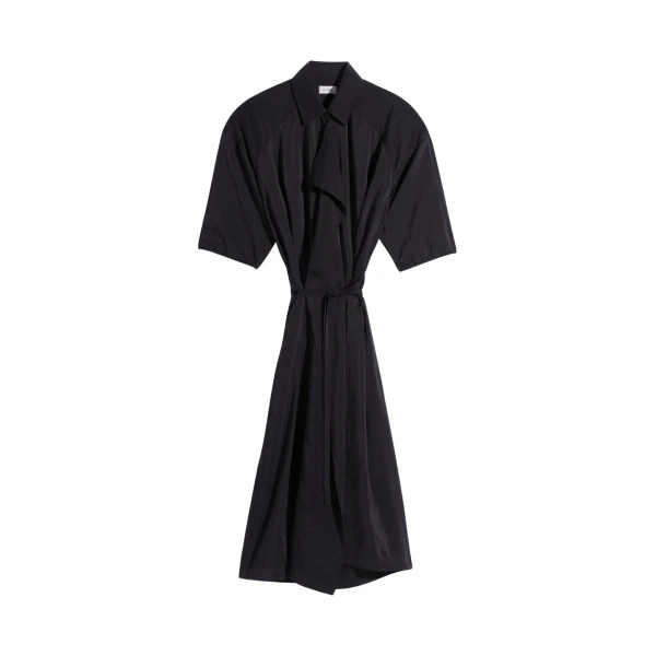 Lemaire Asymmetrical Shirt Dress in Dry Silk - Dresses - Parisian Minimalist Luxury at Coveti