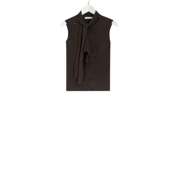 Lemaire Asymmetrical Sleeveless Cardigan in Merino Blend - Knitwear - Parisian Minimalist Luxury at Coveti