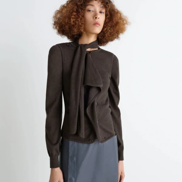 Lemaire Asymmetrical Sleeveless Cardigan in Merino Blend - Knitwear - Parisian Minimalist Luxury at Coveti