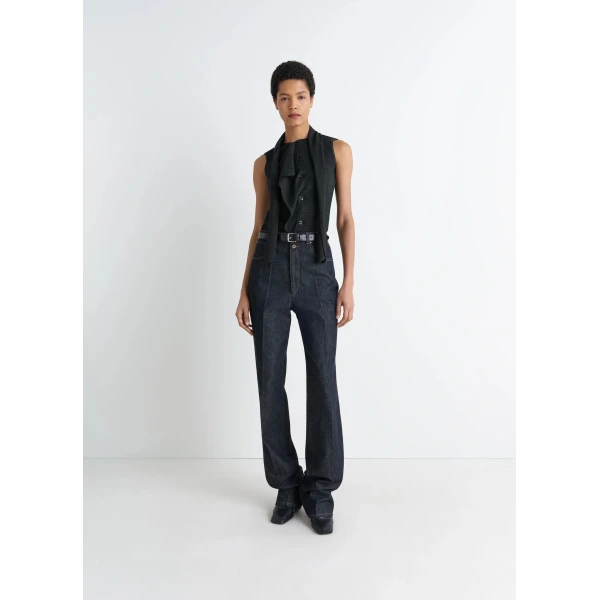 Lemaire Asymmetrical Sleeveless Cardigan in Merino Blend, view 3