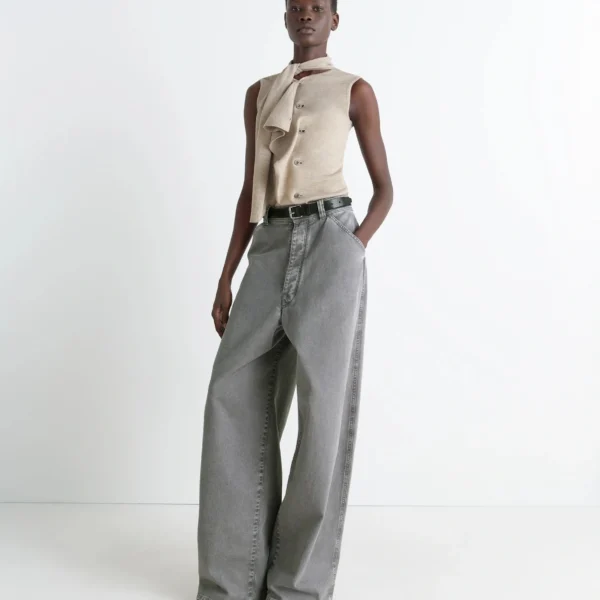 Lemaire Asymmetrical Sleeveless Cardigan in Merino Blend - Knitwear - Parisian Minimalist Luxury at Coveti