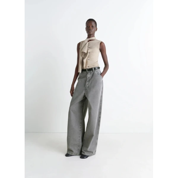 Lemaire Asymmetrical Sleeveless Cardigan in Merino Blend, view 3