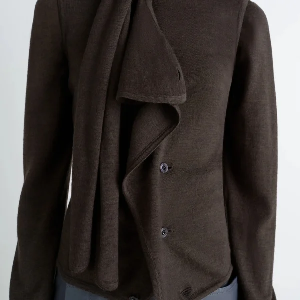 Lemaire Asymmetrical Sleeveless Cardigan in Merino Blend - Knitwear - Parisian Minimalist Luxury at Coveti