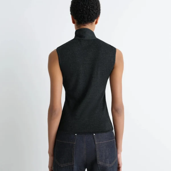 Lemaire Asymmetrical Sleeveless Cardigan in Merino Blend - Knitwear - Parisian Minimalist Luxury at Coveti