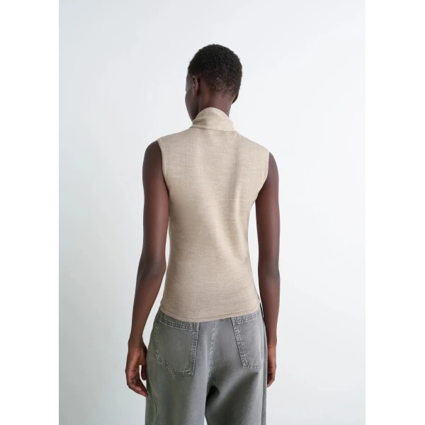Lemaire Asymmetrical Sleeveless Cardigan in Merino Blend, view 5