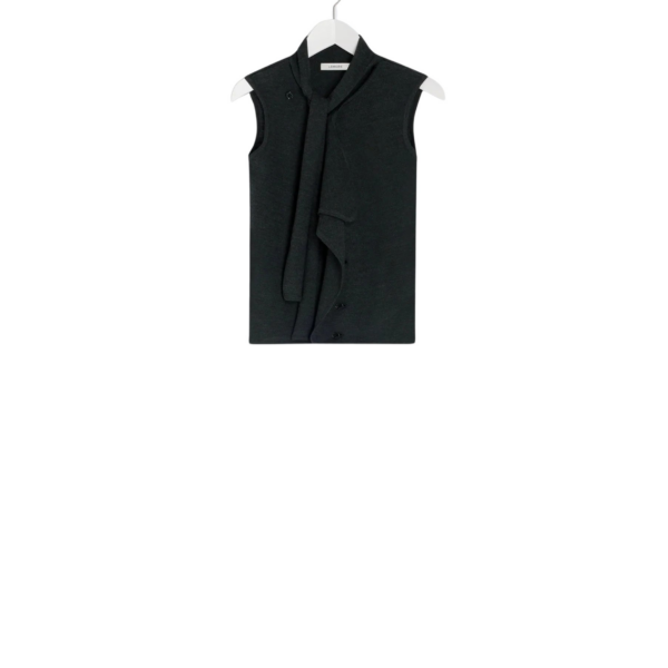 Lemaire Asymmetrical Sleeveless Cardigan in Merino Blend - Knitwear - Parisian Minimalist Luxury at Coveti