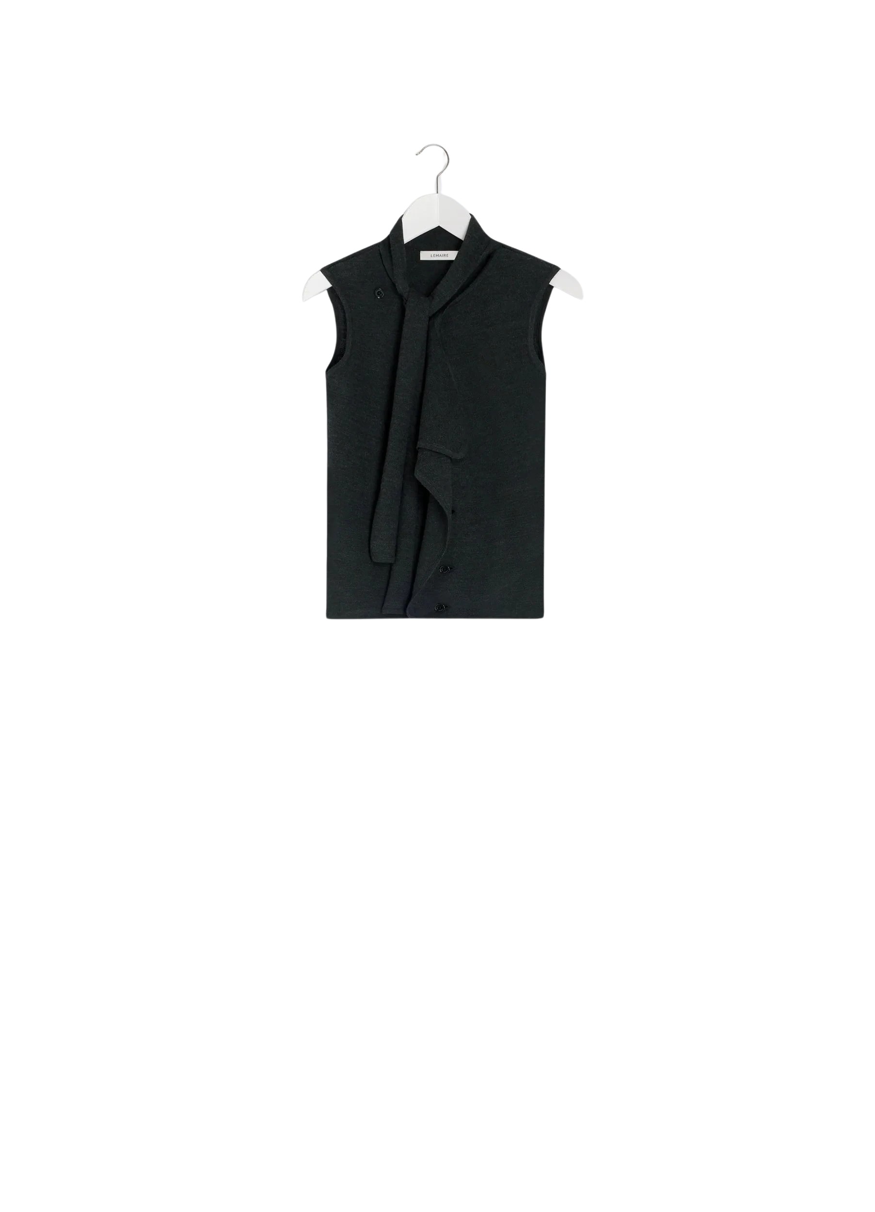 Lemaire Asymmetrical Sleeveless Cardigan in Merino Blend - Knitwear - Parisian Minimalist Luxury at Coveti