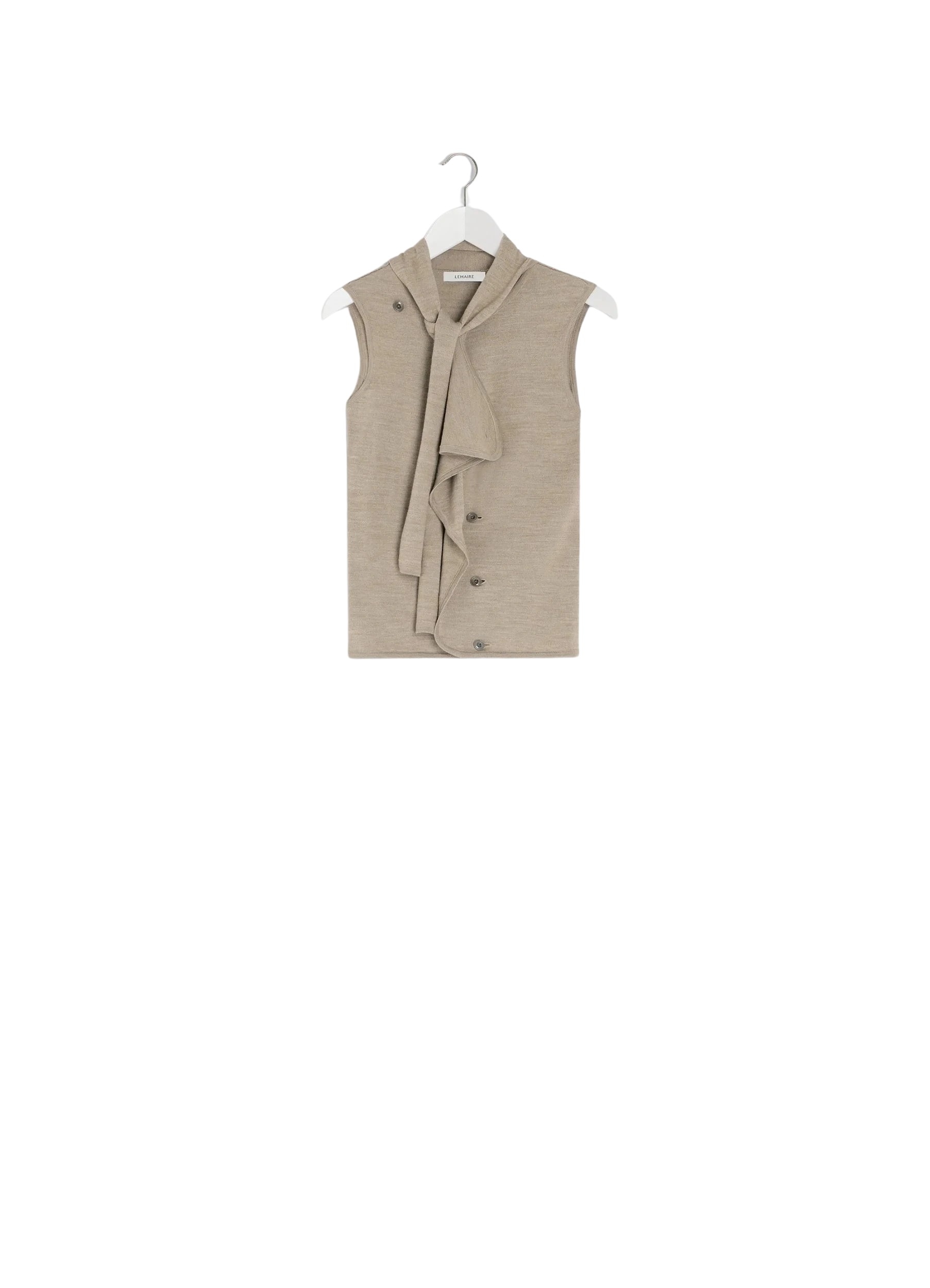 Lemaire Asymmetrical Sleeveless Cardigan in Merino Blend - Knitwear - Parisian Minimalist Luxury at Coveti