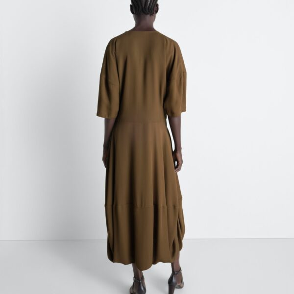 Lemaire Balloon Dress in Crepe De Chine Viscose - Dresses - Parisian Minimalist Luxury at Coveti