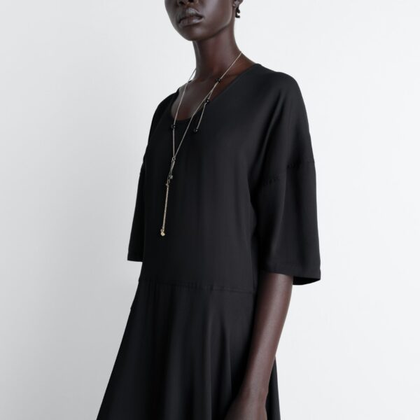 Lemaire Balloon Dress in Crepe De Chine Viscose - Dresses - Parisian Minimalist Luxury at Coveti