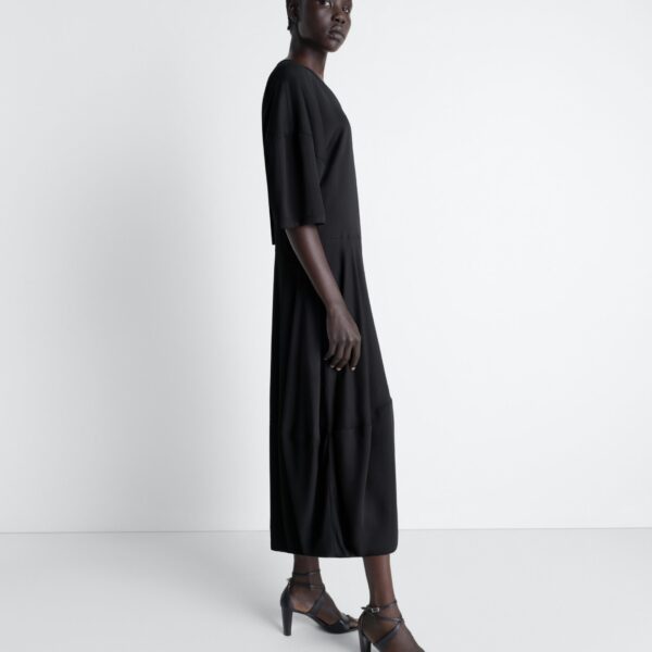 Lemaire Balloon Dress in Crepe De Chine Viscose - Dresses - Parisian Minimalist Luxury at Coveti