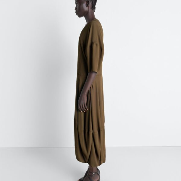 Lemaire Balloon Dress in Crepe De Chine Viscose - Dresses - Parisian Minimalist Luxury at Coveti