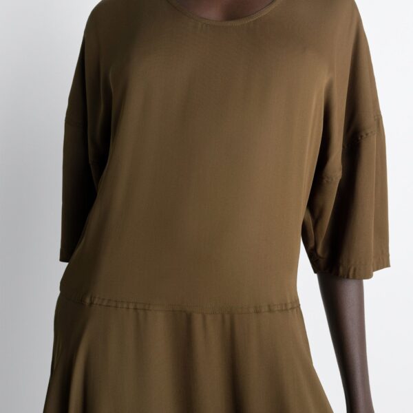 Lemaire Balloon Dress in Crepe De Chine Viscose - Dresses - Parisian Minimalist Luxury at Coveti