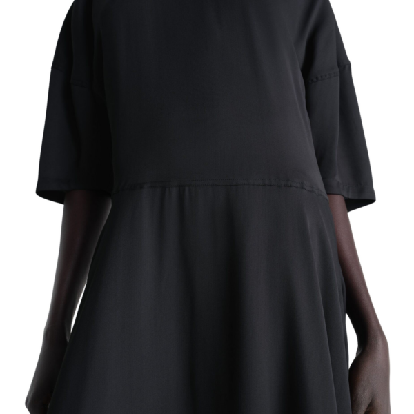 Lemaire Balloon Dress in Crepe De Chine Viscose - Dresses - Parisian Minimalist Luxury at Coveti