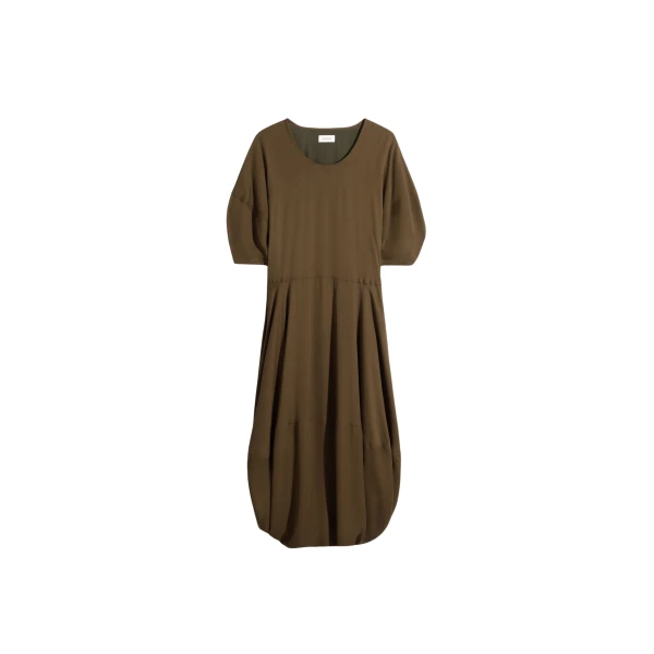 Lemaire Balloon Dress in Crepe De Chine Viscose - Dresses - Parisian Minimalist Luxury at Coveti