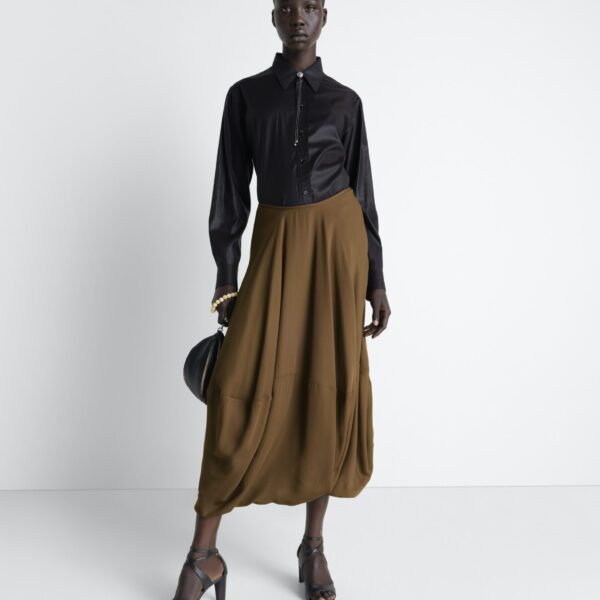 Lemaire Balloon Skirt in Crepe De Chine Viscose - Skirts - Parisian Minimalist Luxury at Coveti