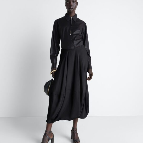 Lemaire Balloon Skirt in Crepe De Chine Viscose - Skirts - Parisian Minimalist Luxury at Coveti