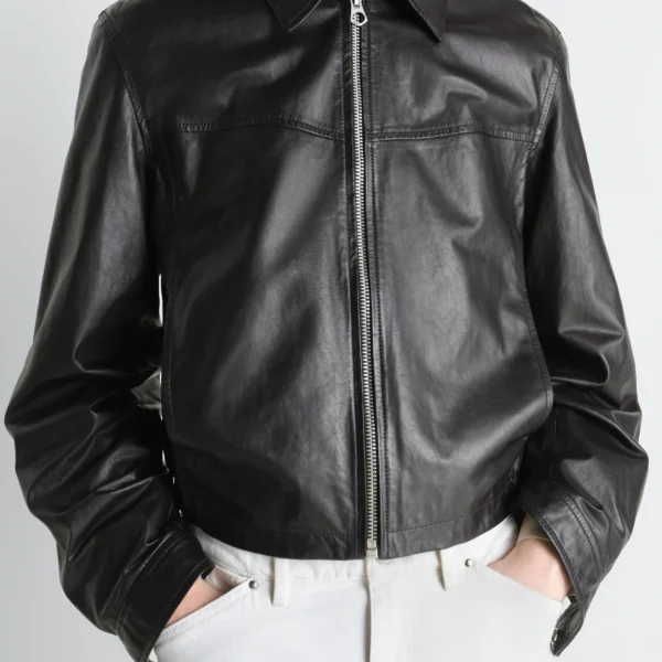 Lemaire Biker Blouson in Leather - Jackets - Parisian Minimalist Luxury at Coveti